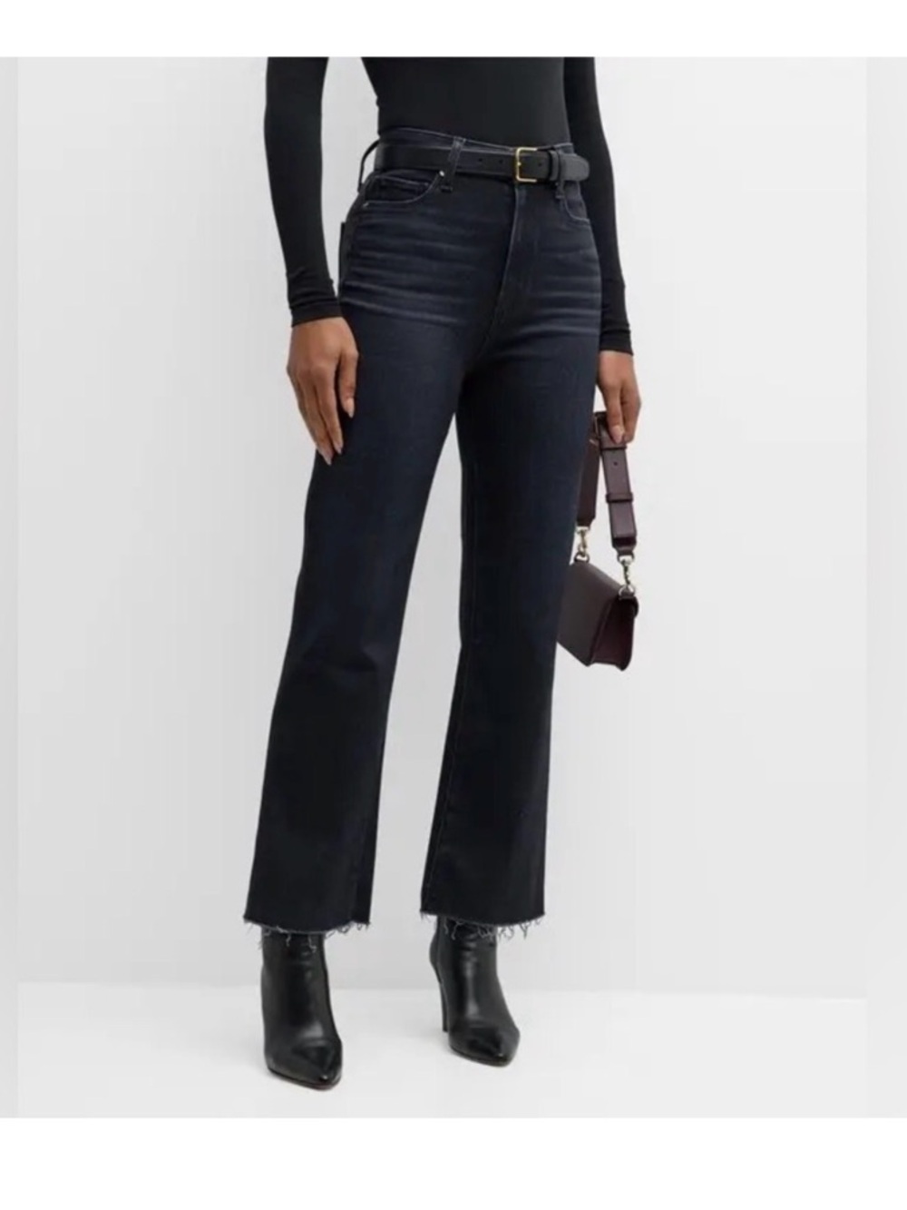 PAIGE Black High-Rise Flare Jeans